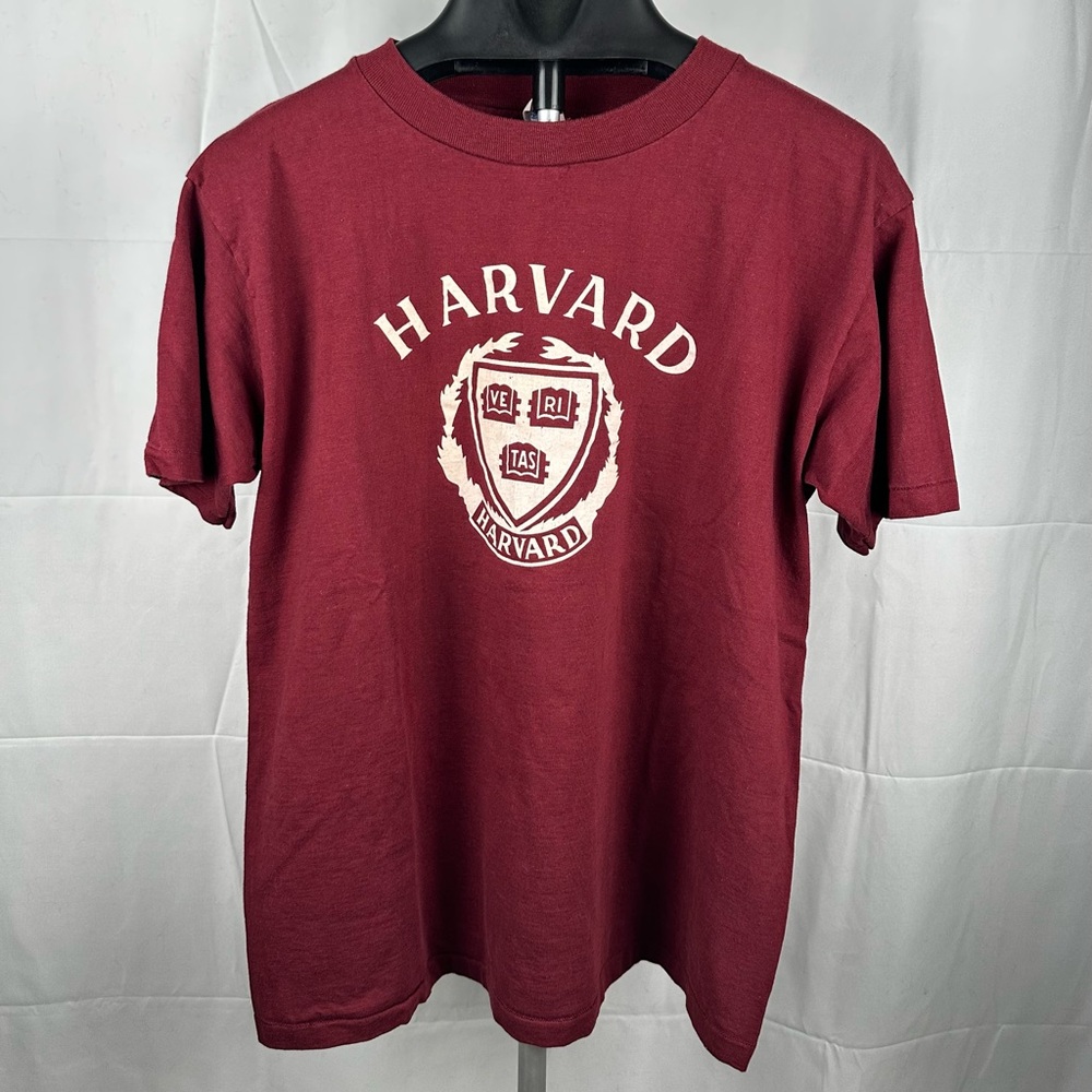 True Vintage 80s Made In USA Champion Harvard University T-Shirt Size X-Large